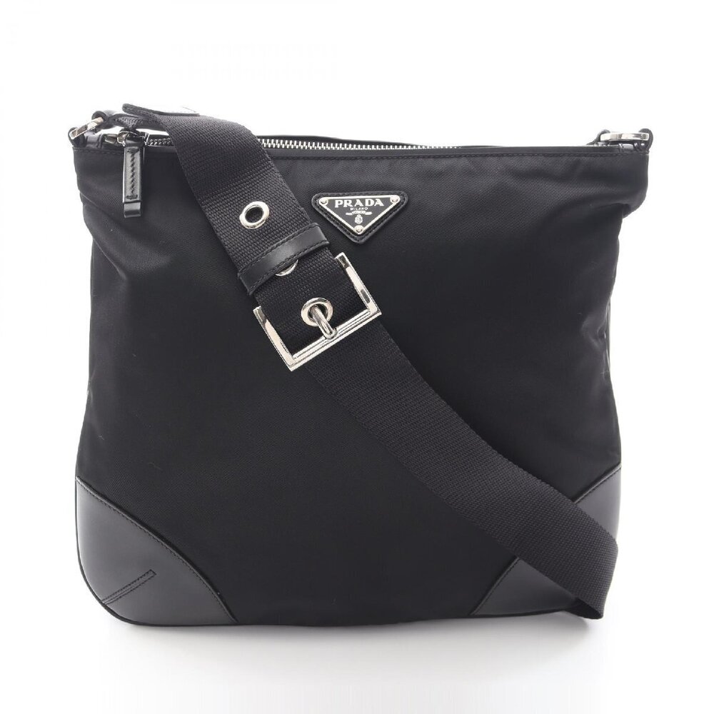 Prada TESSUTO Beige Shoulder Bag Leather